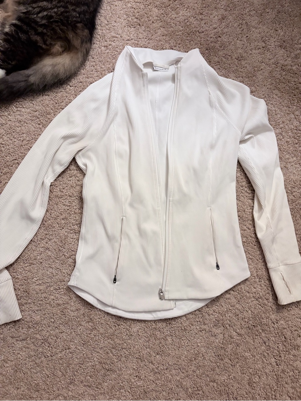 Athleta Salutation White full Zip Jacket